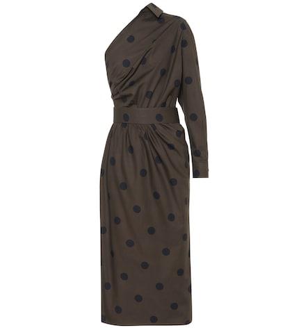 Max Mara Angolo Polka-dot Poplin Midi Dress