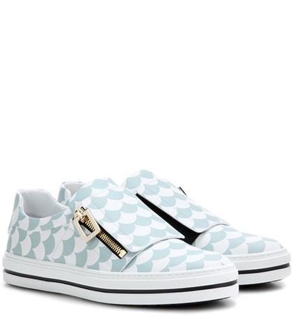 Roger Vivier Sneaky Viv Scallops Printed Leather Sneakers