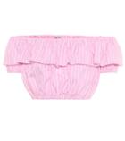 Miu Miu Striped Cotton Crop Top