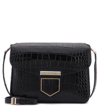 Fendi Nobile Small Embossed Leather Shoulder Bag