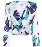 The Attico Embellished Satin Jacquard Blouse