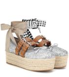 Jimmy Choo Glitter Platform Espadrilles