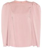 Valentino Puff-shoulder Satin Top