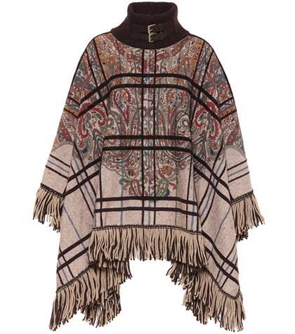 Etro Wool And Silk-blend Poncho