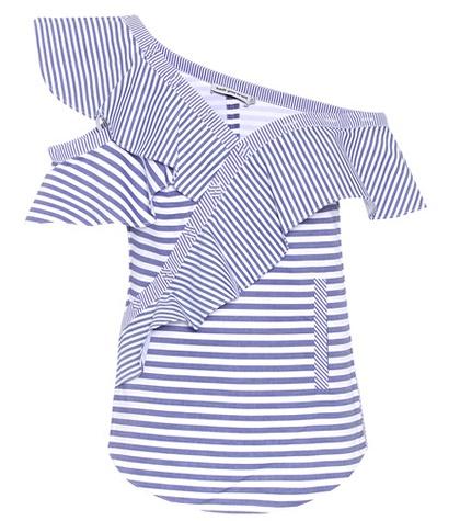 Valentino Sleeveless Wide Striped Cotton Top