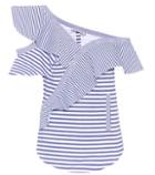 Valentino Sleeveless Wide Striped Cotton Top