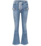 Unravel Lace-up Mid-rise Kick-flare Jeans