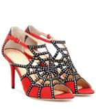 Charlotte Olympia Lotte Crystal-embellished Suede Sandals