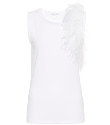 Helmut Lang Feather-trimmed Top