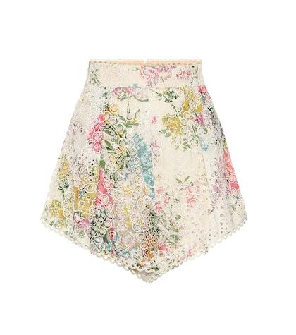 Zimmermann Heathers High-waisted Cotton Shorts