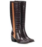 Chlo Vinny Embossed Leather Boots