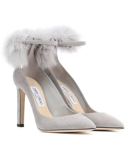 Isabel Marant, Toile South 100 Fur-trimmed Suede Pumps