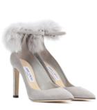 Isabel Marant, Toile South 100 Fur-trimmed Suede Pumps