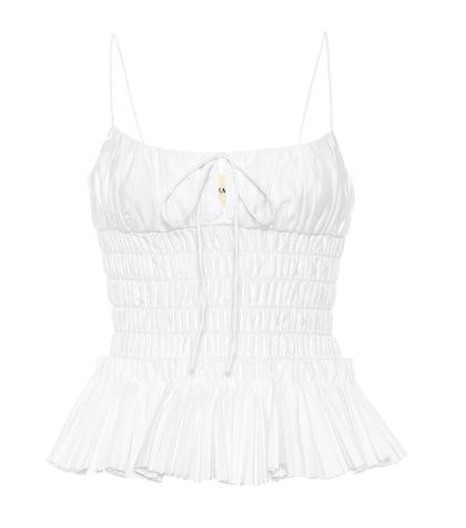 Khaite The Dagny Smocked Cotton Camisole