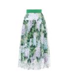 Etro Lace-trimmed Silk Skirt