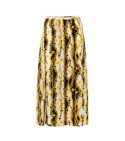 Rixo Georgia Pleated Silk Skirt