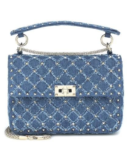 Valentino Garavani Valentino Garavani Rockstud Spike Medium Denim Shoulder Bag