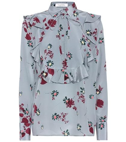 Valentino Flounced Silk Blouse