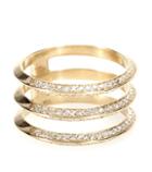 Loro Piana 18kt Yellow Gold Triple Disc Ring With White Diamonds
