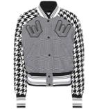 Off-white Houndstooth Wool Bomber Jacket