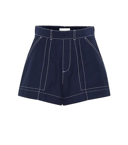 Chlo Cotton High-rise Wide-leg Shorts
