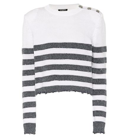 Balmain Sequined Striped Sweater