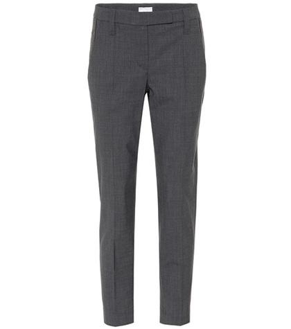 Poupette St Barth Cropped Wool-blend Trousers