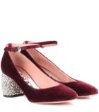 Nicholas Kirkwood Crystal-embellished Velvet Pumps