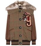 Miu Miu Fur-trimmed Wool And Leather Jacket