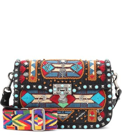 Valentino Valentino Garavani Glam Santeria Embroidered Shoulder Bag