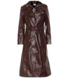 Vetements Hooded Leather Trench Coat