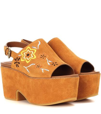 Balenciaga Suede Platform Sandals