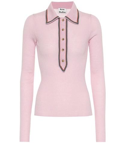 Acne Studios Ribbed Wool Polo Top