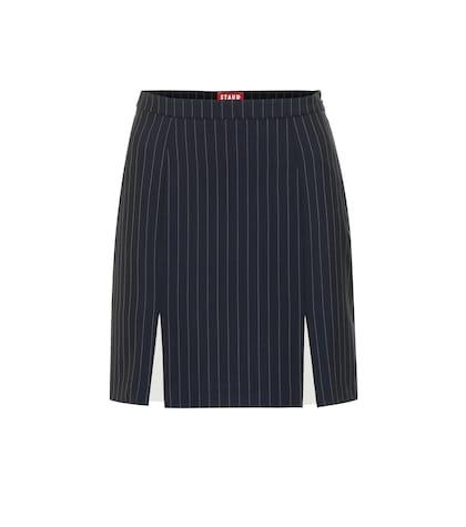 Staud Liv Striped Crêpe Skirt