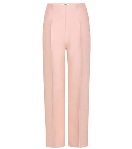 Burberry Cropped Wool And Silk-blend Gazar Wide-leg Pants