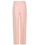 Burberry Cropped Wool And Silk-blend Gazar Wide-leg Pants