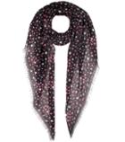 Saint Laurent Star-printed Cashmere And Silk Scarf