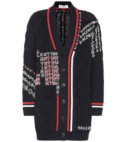 Valentino Embellished Wool Cardigan