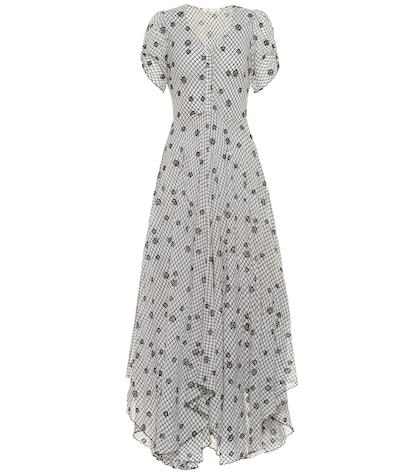 Balenciaga Coralie Checked Cotton Maxi Dress