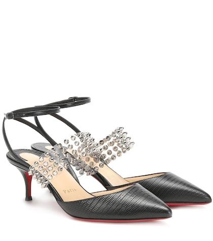 Christian Louboutin Levita 55 Leather Slingback Pumps