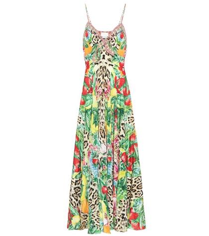 Ganni Printed Silk Dress