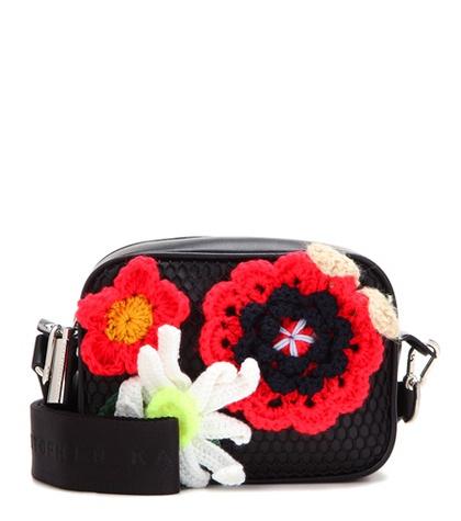 Christopher Kane Box Crochet-embellished Leather Crossbody Bag