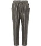 Brunello Cucinelli Metallic Leather Trousers