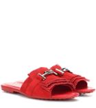 Tod's Double T Suede Slides
