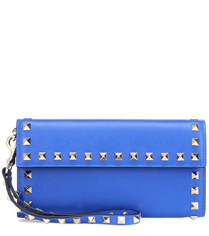 Velvet Valentino Garavani Rockstud Leather Wallet