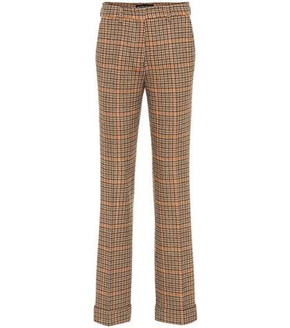 Etro Checked Wool And Cotton-blend Pants