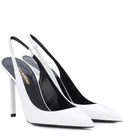 Saint Laurent Anja 105 Slingback Leather Pumps