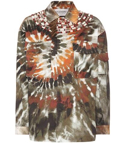 Valentino Embellished Printed Cotton Jacket