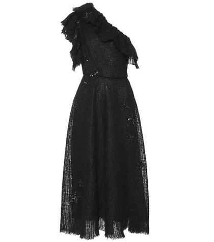 Valentino Embellished Mohair-blend Midi Dress