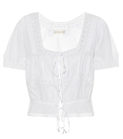 Heidi Klein Grace Lace-trimmed Cotton Top